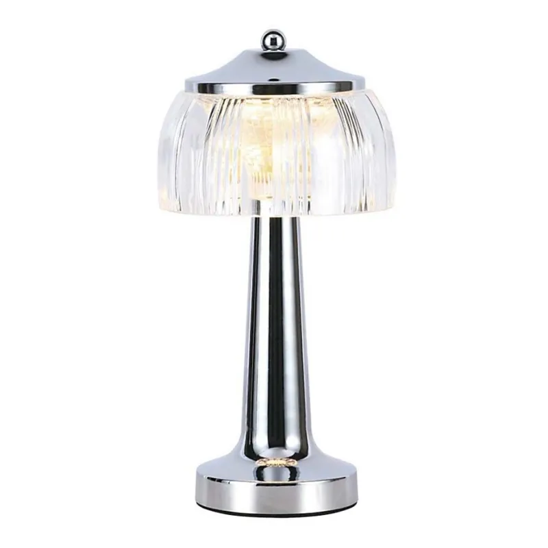 LED Stmívatelná dobíjecí dotyková stolní lampa LED/1W/5V 3000-6000K 1800 mAh lesklý chrom Bezpečná Platba
