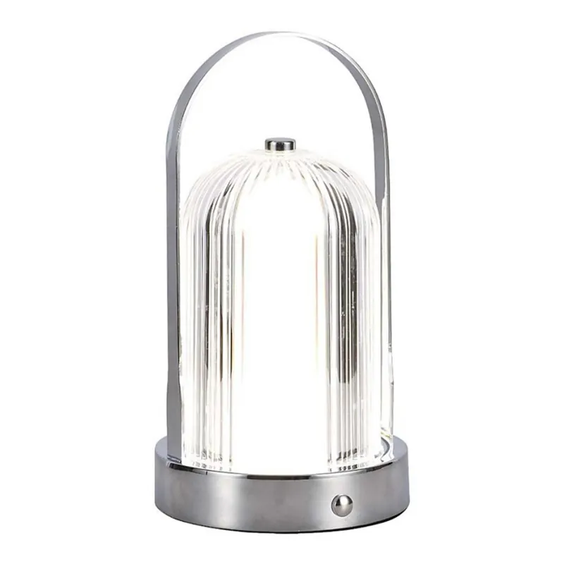 Zlevněný LED Stmívatelná dobíjecí dotyková stolní lampa LED/1W/5V 3000-6000K 1800 mAh matný chrom