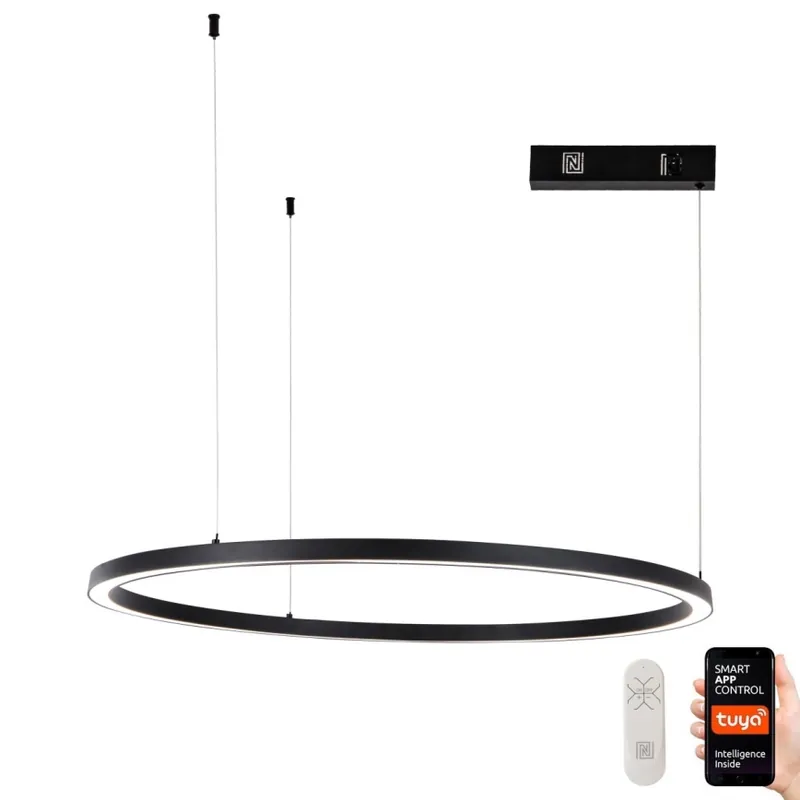 Immax NEO 07215L - LED Stmívatelný lustr na lanku FINO LED/60W/230V 80 cm černá Tuya + dálkové ovládání Výhodná Nabídka