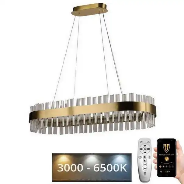 Akční Nabídka LED Stmívatelný křišťálový lustr na lanku LED/45W/230V 3000-6500K + dálkové ovládání