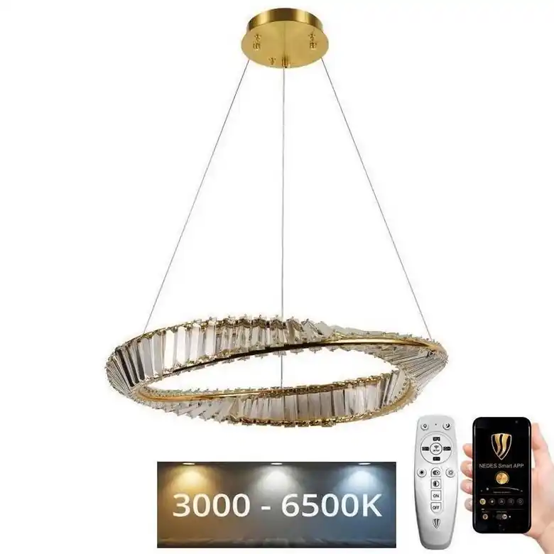 Jen Po Omezenou Doba LED Stmívatelný křišťálový lustr na lanku LED/40W/230V 3000-6500K + dálkové ovládání