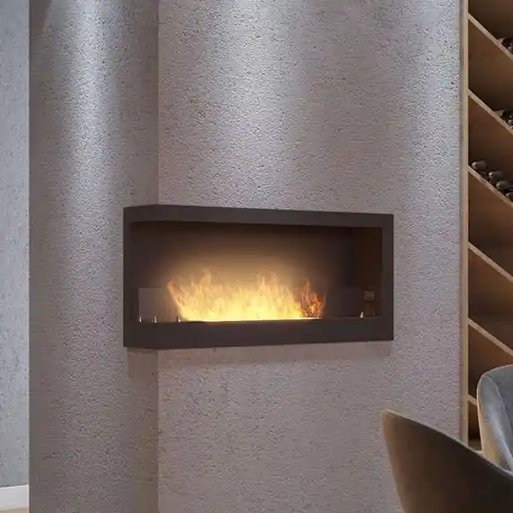 InFire - Rohový BIO krb 45x90 cm 3kW černá Nejlepší Volba
