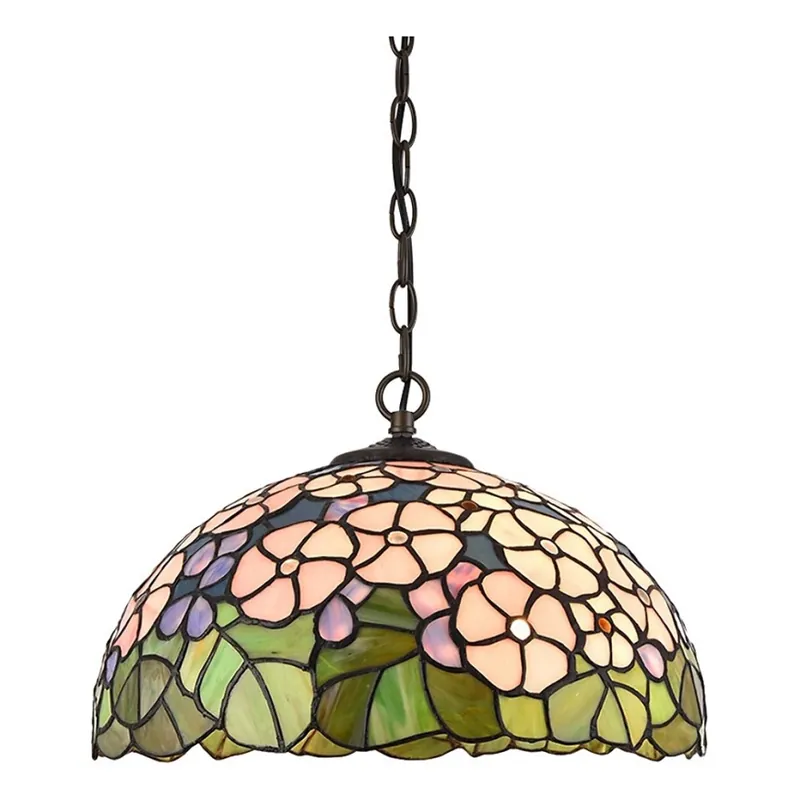 Prezent 201 - Lustr na řetězu TIFFANY 2xE27/60W/230V Sleva