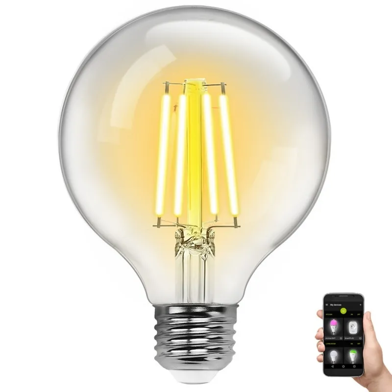 LED Stmívatelná žárovka FILAMENT G95 E27/6W/230V 2700-6500K Wi-Fi - Aigostar Must-Have