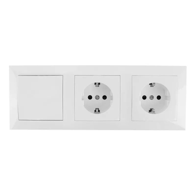 Vysoce Kvalitní Aigostar - SADA 2x Zásuvka domovní se spínačem 2x16A/250V SCHUKO