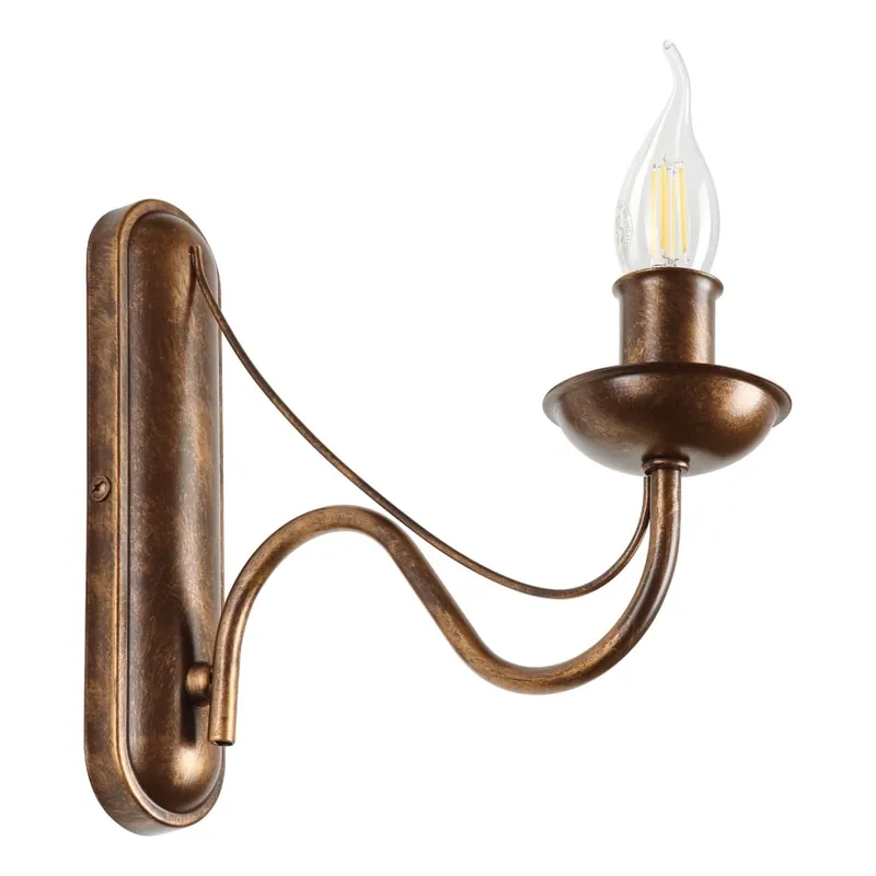 Dokud Zásoby Vydrží Nástěnná lampa ANTON 1xE14/60W/230V bronzová
