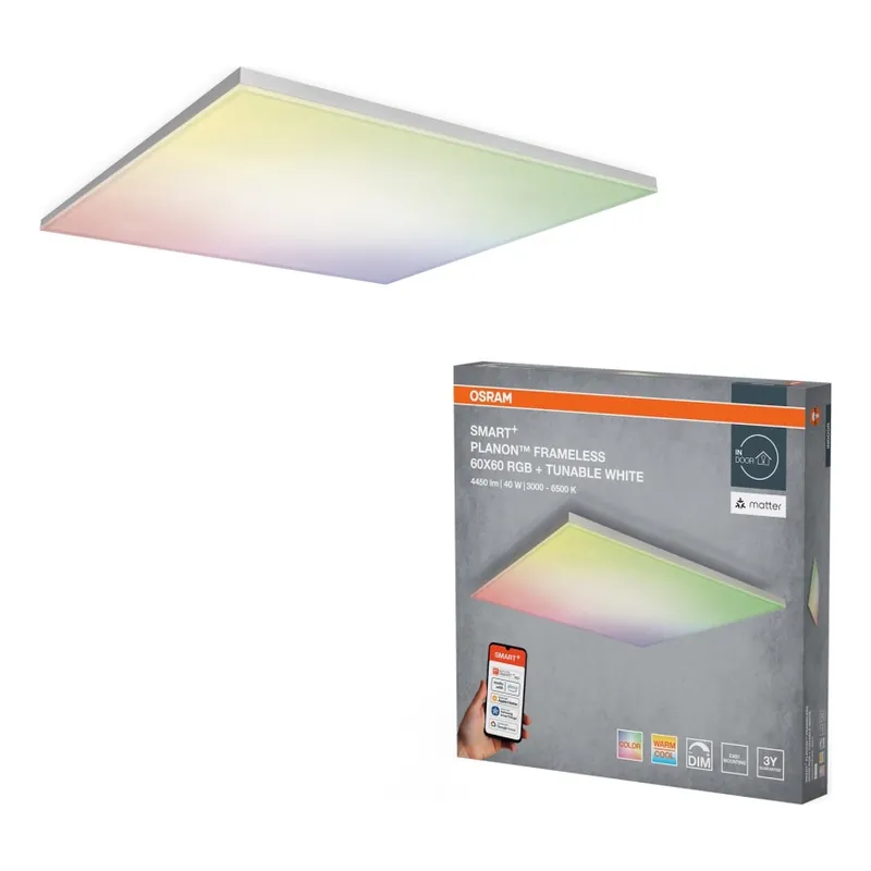 Osram - LED RGBW Stmívatelné stropní svítidlo SMART+ PLANON LED/40W/230V 60x60 cm 3000-6500K Wi-Fi Časově Omezené