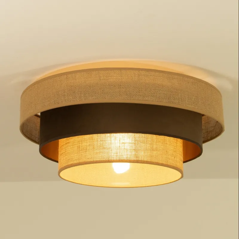Cenová Bomba Stropní svítidlo WENTA 1xE27/60W/230V pr. 50 cm juta/hnědá