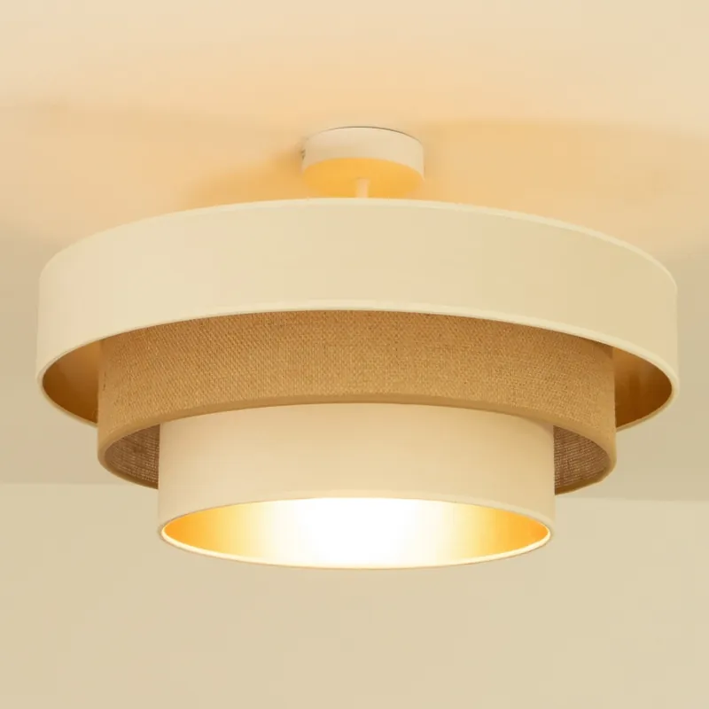 Levný Přisazený lustr WENTA 1xE27/60W/230V pr. 50 cm béžová/juta