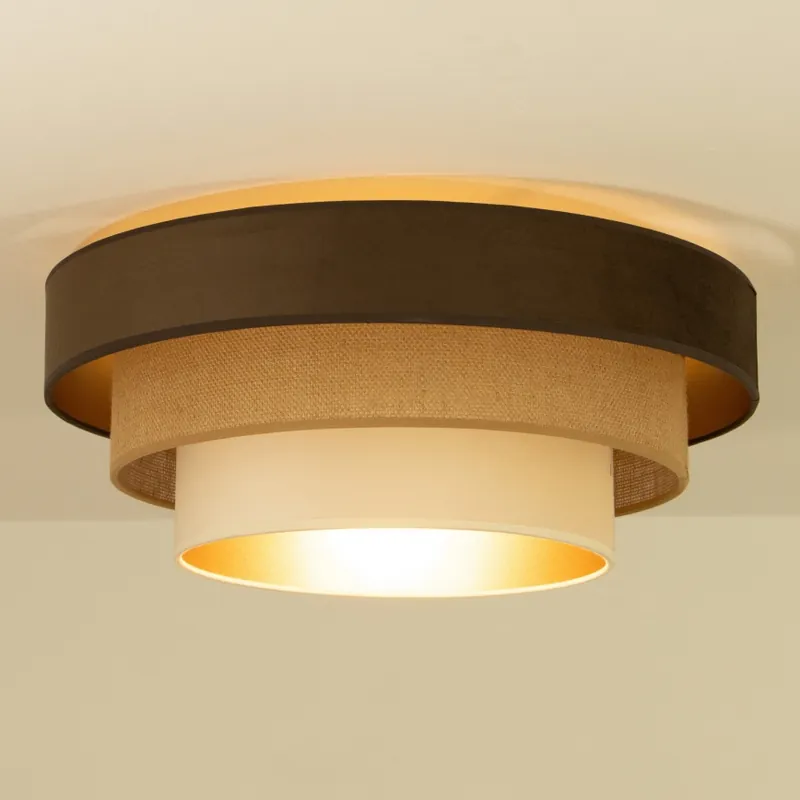 Přímo Od Výrobce Stropní svítidlo WENTA 1xE27/60W/230V pr. 50 cm hnědá/juta/béžová