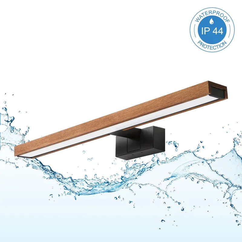 Novinka Brilagi - LED Koupelnové osvětlení zrcadla 3v1 WOODY MIRROR LED/12W/230V 60 cm IP44 černá/dub třešeň