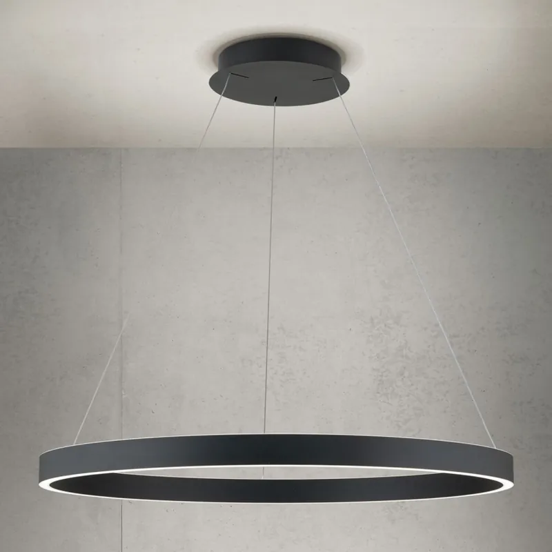 LED Stmívatelný lustr na lanku KOLK LED/80W/230V 2700/3000/4000K pr. 80 cm černá Pouze Dnes