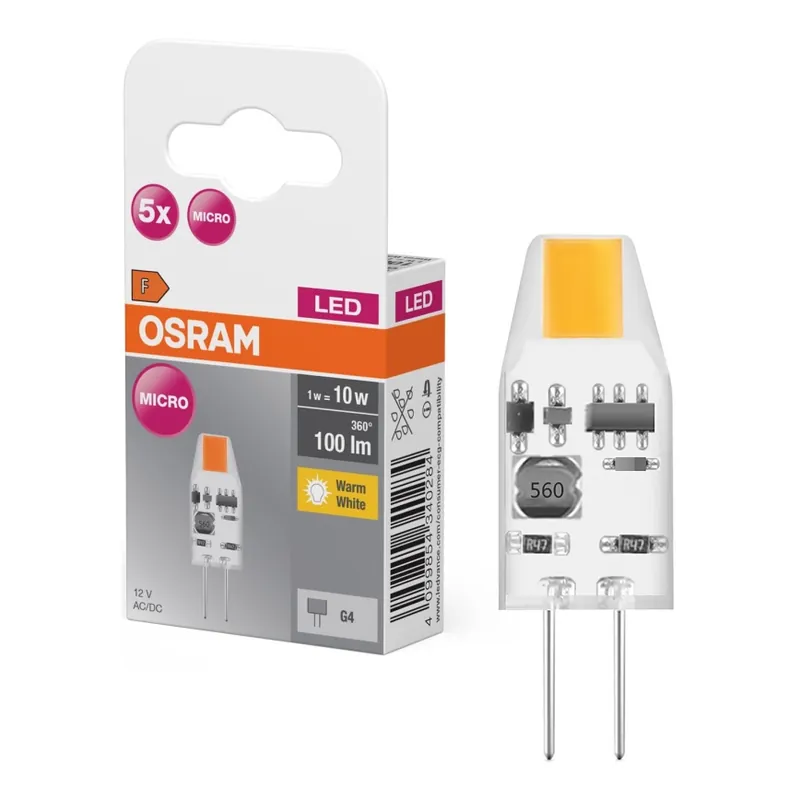 SADA 5x LED Žárovka PIN MICRO G4/1W/12V 2700K - Osram Kup Teď