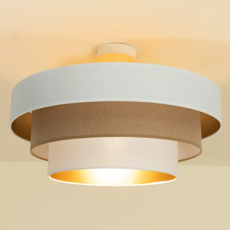 Vrácení Zdarma Přisazený lustr WENTA 1xE27/60W/230V pr. 50 cm béžová/juta