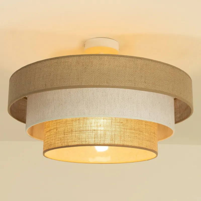 Expresní Doručení Přisazený lustr WENTA 1xE27/60W/230V pr. 50 cm juta/krémová