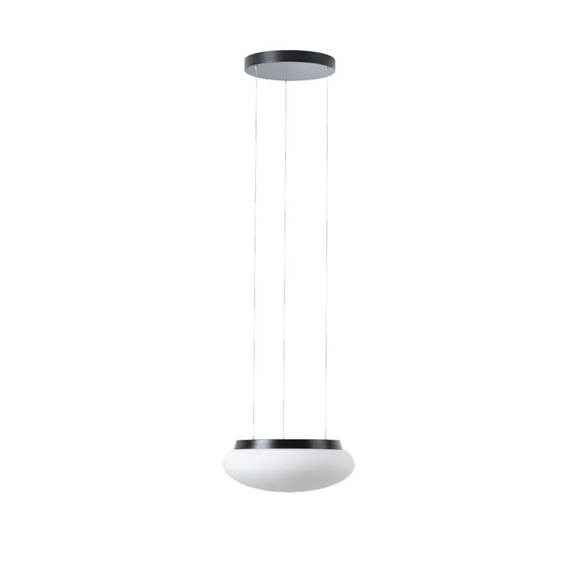 Finální Výprodej Osmont Arakis 2 LE, černé závěsné svítidlo z triplexového skla, 14W LED 3000K, prům. 35cm