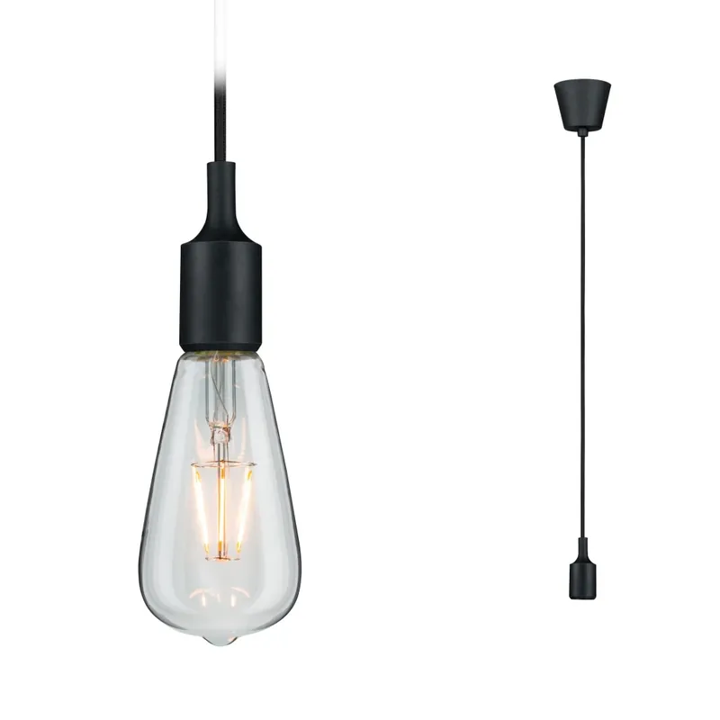 Originální Paulmann Neordic Ketil 1, černé závěsné svítidlo, 1x max20W E27, IP44