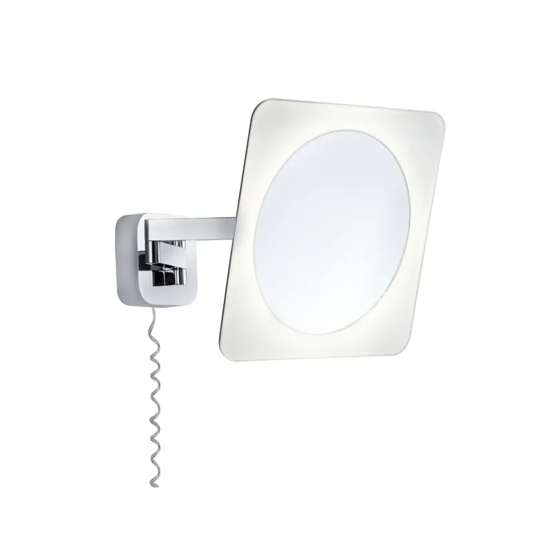 Paulmann Bela, osvětlené kosmetické zrcátko s 3 x zoom, 5,7W LED 3000K , chrom, 23x23cm Vysoce Kvalitní