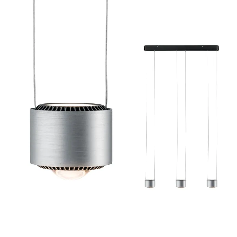 Paulmann Aldan, závěsné svítidlo, 3x13W LED 2700K stmívatelné, broušený hliník, šířka 67cm Nová Kolekce