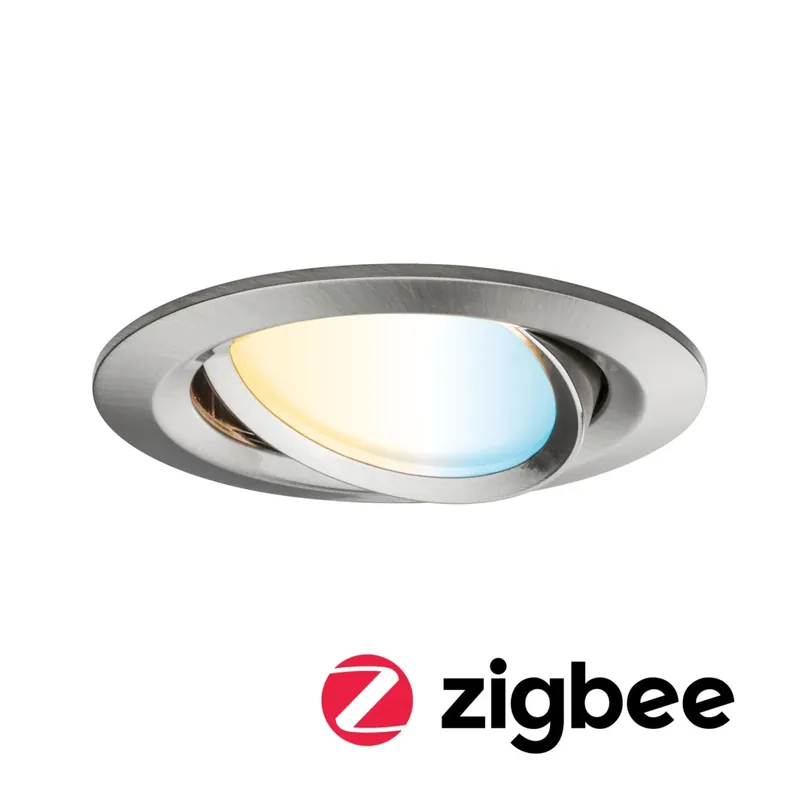 Paulmann ZigBee LED Nova Plus Coin, zapuštěná bodovka 1x6.5W se změnou teploty světla, kartáčovaný hliník Nejlepší Volba