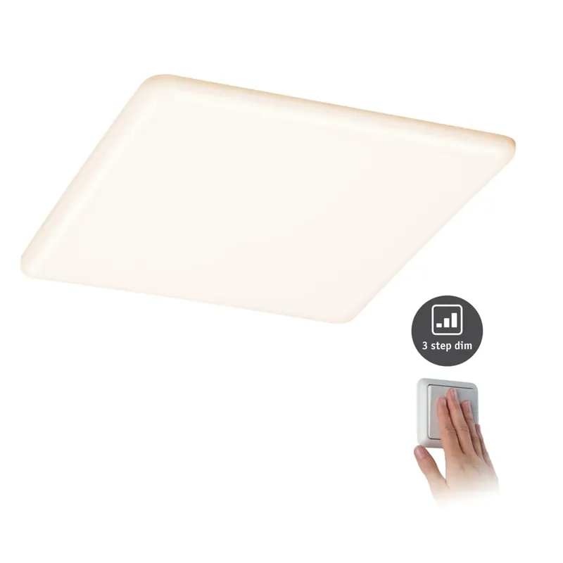 Horká Nabídka Paulmann Veluna VariFit, hranaté zápustné svítidlo, 21W LED 3000K, tříkrokové stmívání, 21,5x21,5cm, IP44