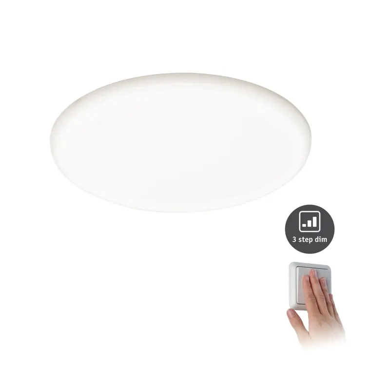 Zlevněný Paulmann Veluna VariFit, kulaté zápustné svítidlo, 22W LED 4000K, tříkrokové stmívání, prům. 21,5cm, IP44