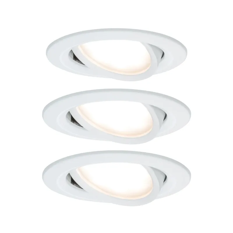 Poslední Šance Paulmann LED Coin Nova round, set kulatých bodovek v bílé úpravě, 3x6W LED 2700K, prům.8,4cm