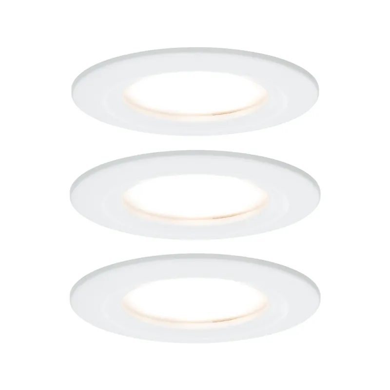 Paulmann LED Coin Nova round, set kulatých bodovek v bílé úpravě, 3x6W LED 2700K, prům.7,8cm, IP44 Levný