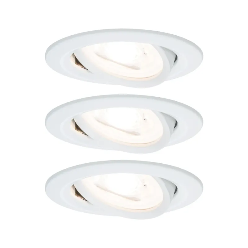 Výprodej Paulmann LED Nova round, set kulatých bodovek v bílé úpravě, 3x6,5W LED 2700K GU10, 3 krokové stmívání, prům.8,4cm