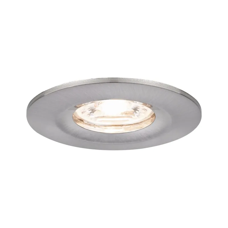 Poslední Šance Paulmann Nova Mini, bodovka z kartáčovaného kovu, 1x4W LED 2700K, prům. 6,5cm, IP44