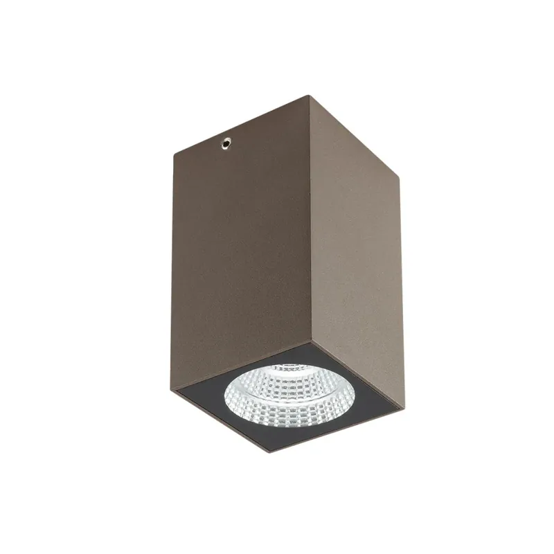 Redo Quad, rezavohnědé venkovní stropní svítidlo, 3W LED 3000K, 6x6x10cm, IP65 Novinka