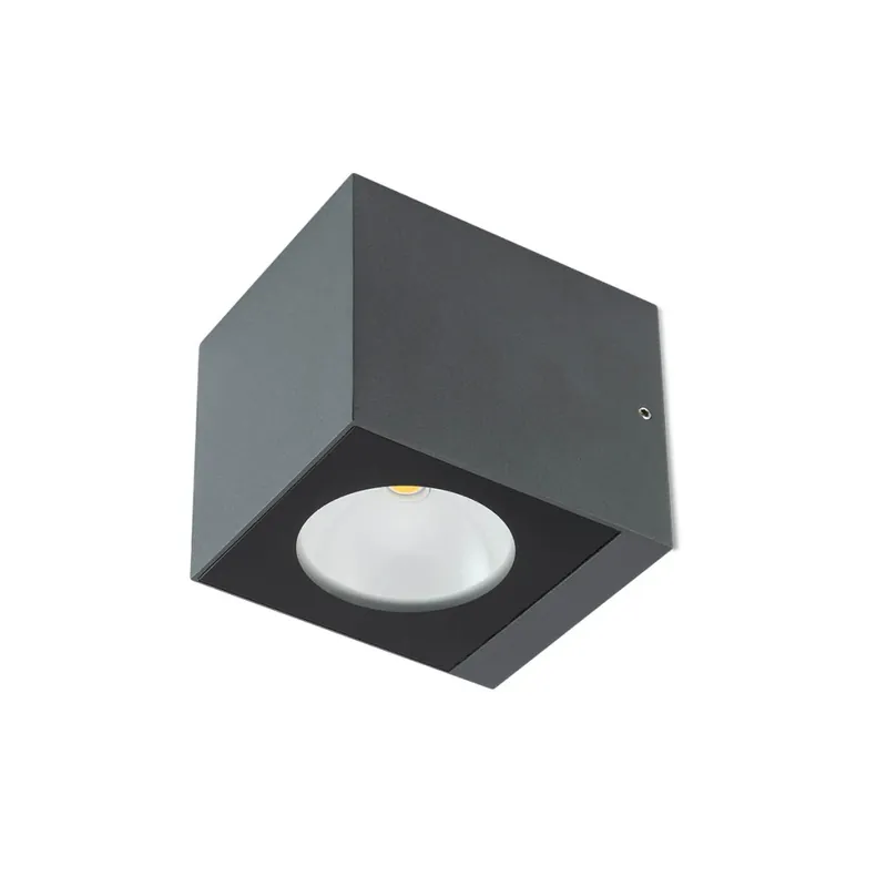 Autentický Redo Teko, šedé nástěnné exteriérové svítidlo se svícením dolu, 6W LED 3000K, výška 9,4cm, IP65