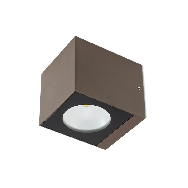 Redo Teko, rezavohnědé nástěnné exteriérové svítidlo se svícením dolu, 6W LED 3000K, výška 9,4cm, IP65 Akční Nabídka