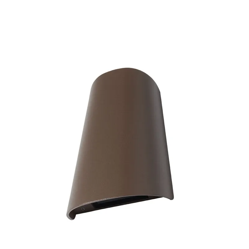 Redo Twill venkovní hnědé nástěnné svítidlo se svícením nahoru/dolů 11W LED 4000K, výška 17,4cm IP65 Zlevněný