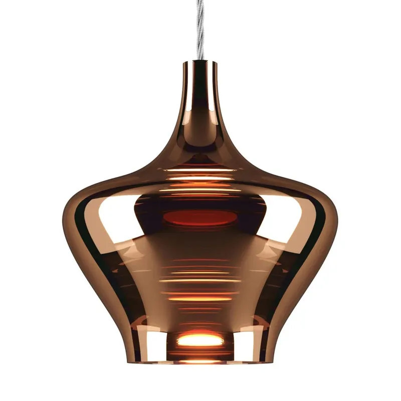 Lodes Nostalgia medium glossy bronze, závěs z bronzového skla, 11W LED 2700K, prům. 20cm Rychlé Dodání
