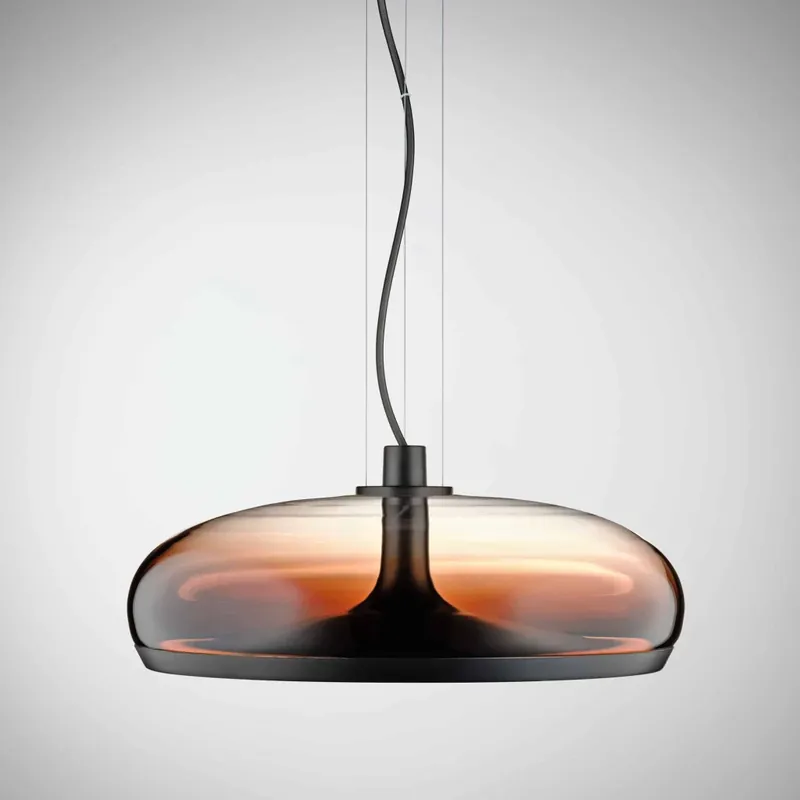 Výhodná Nabídka Leucos Aurelia S45 SS, závěsné svítidlo stínované burgunské sklo/matná zbraňová ocel, 11+14W LED 2700K stmívatelné, průměr 45cm