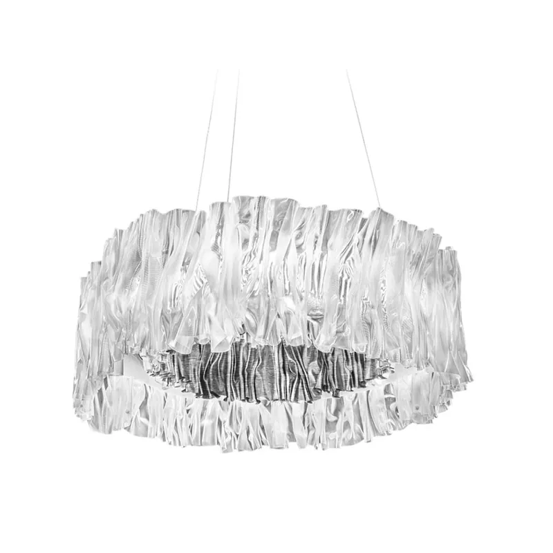 Nejprodávanější Slamp Accordéon, designové svítidlo se stříbrnou, 52W 3000K stmívatelné, prům. 57cm