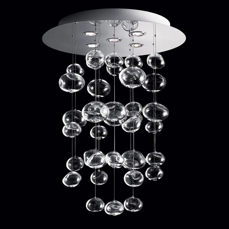Leucos Ether S, luxusní svítidlo z křišťálového skla, 5x7W GU10, průměr 47cm, délka 85cm Top Prodej
