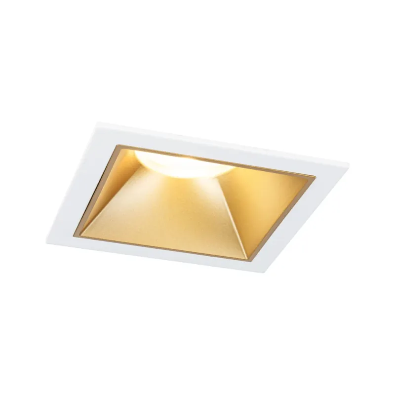Zlevněný Paulmann Cole Coin, bodovka v bílo-zlaté úpravě, 1x6W LED 2700K tříkrokové stmívání, 8,8x8,8cm, IP44