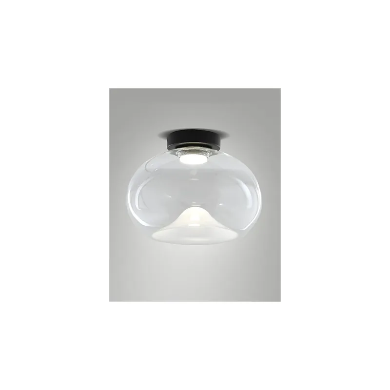 Fabas Brena, stropní svítidlo z čirého skla, 1x19W LED 2700/3000/4000K krokové stmívání, prům. 33cm Nová Kolekce