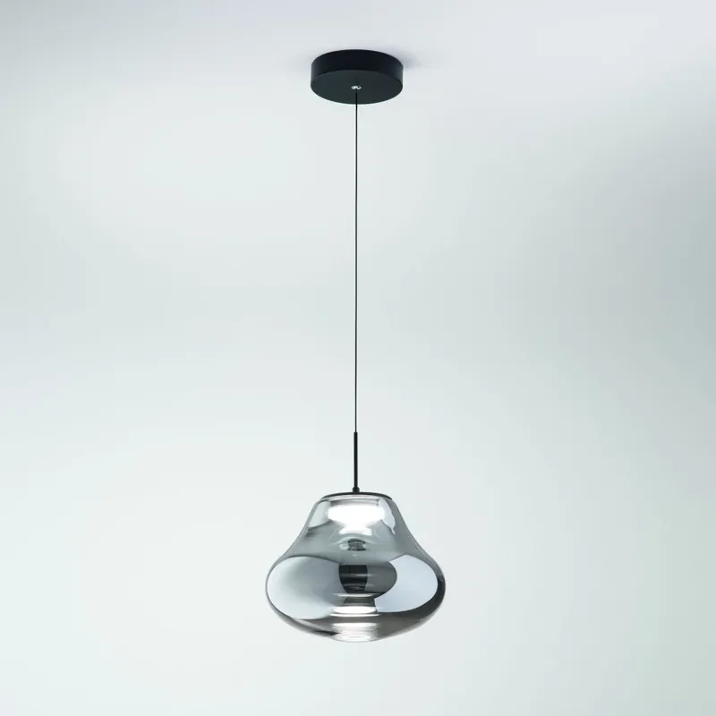 Výhodná Nabídka Fabas Deva, závěsné svítidlo z kouřového skla, 1x14W LED 2700/3000/4000K krokové stmívání, prům. 25cm