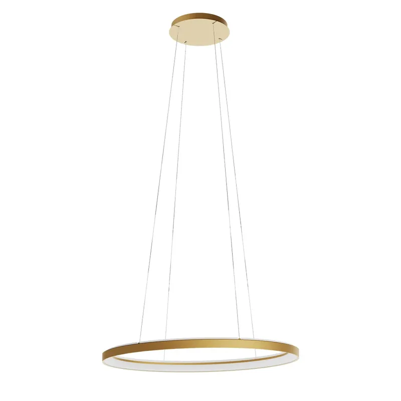 Redo Nobu, oválné zlaté závěsné svítidlo LED 80W 3000/4000K, 80x52cm, tříkrokové stmívání Expresní Doručení