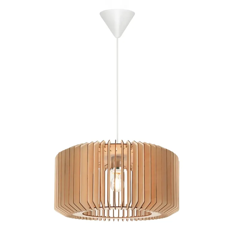 Cenově Výhodný Nordlux Asti, dřevěný lustr s lamelami, 1xE27, průměr 50cm