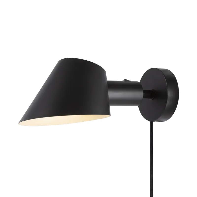 Speciální Cena Nordlux Stay, černé nástěnné svítidlo 1xE27 s vypínačem, průměr 15cm