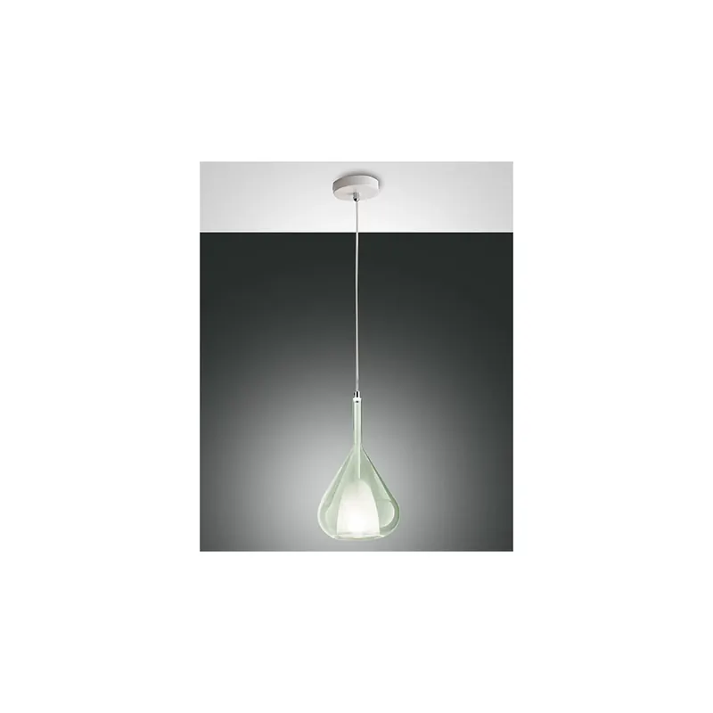 Poslední Šance Fabas Lila, závěsné svítidlo ze zeleného skla, 1x40W E27, průměr 20cm