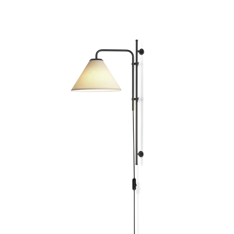 Marset Funiculí, černá nástěnná lampa s pískovým textilním stínidlem, 1xE14, výška 60cm Horká Nabídka