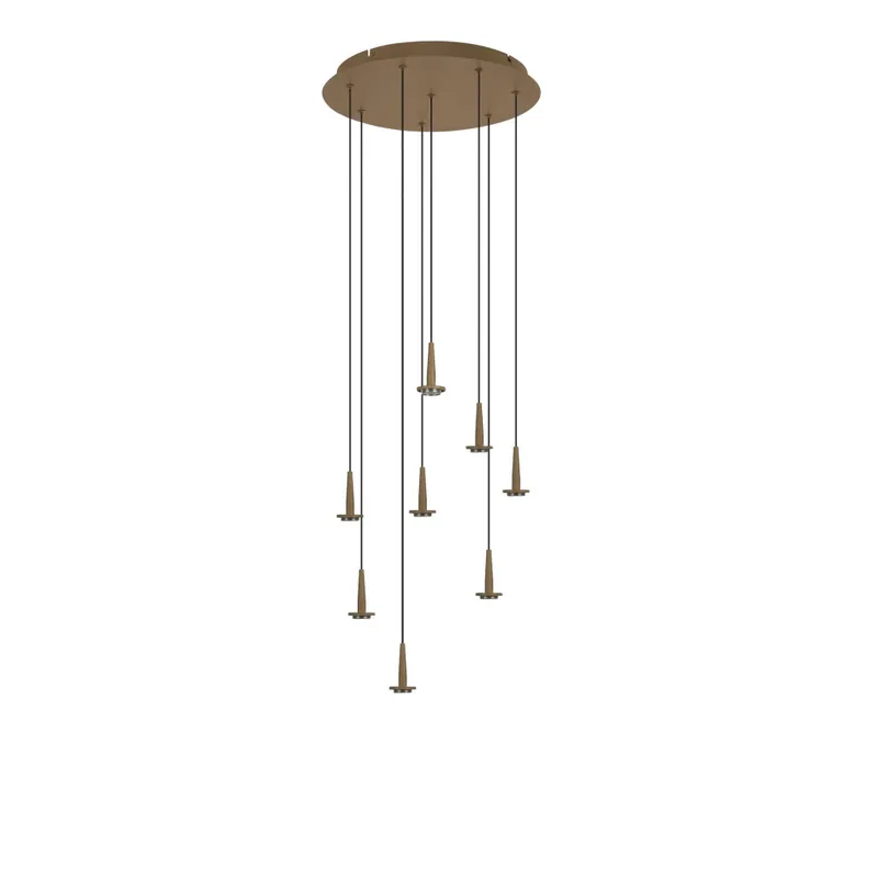 Mantra Andromeda, zlaté závěsné svítidlo LED 8x5W 3000K bez stínidel, průměr 40cm Nová Kolekce