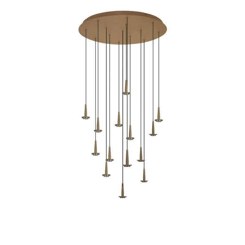 Nejlepší Volba Mantra Andromeda, zlaté závěsné svítidlo LED 14x5W 3000K bez stínidel, průměr 60cm