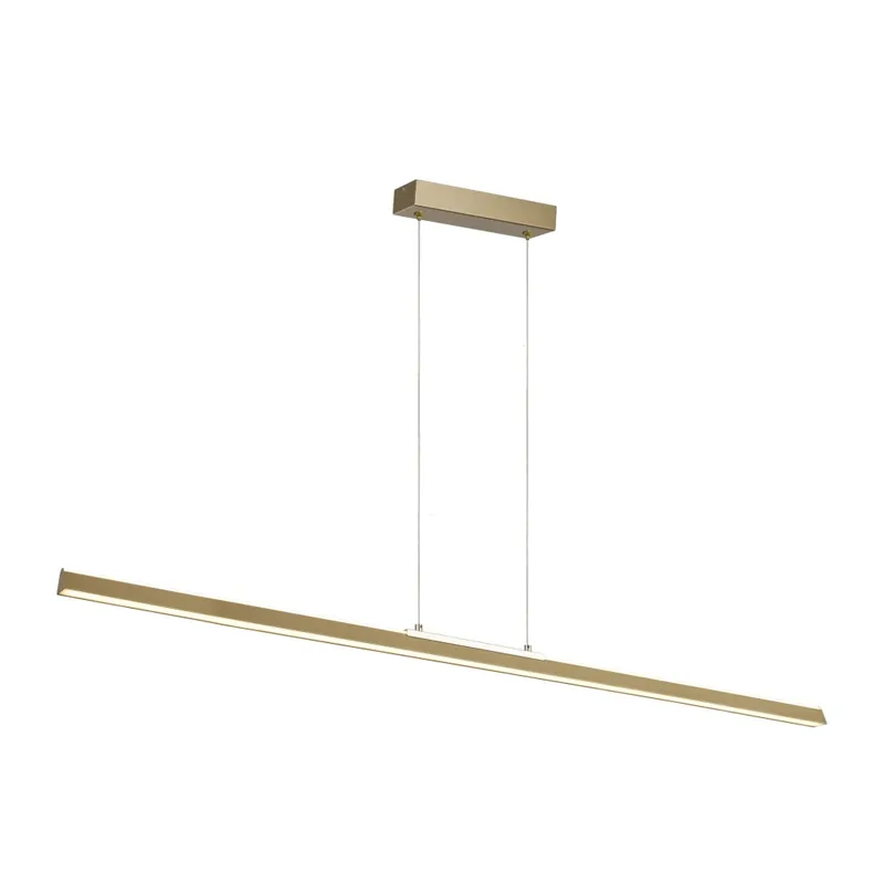 Bezpečná Platba Mantra Lineal, zlaté lineární závěsné svítidlo se svícení nahoru/dolů LED 54W 3000K, délka 151cm