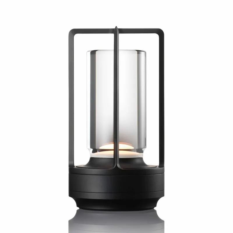 Cenový Hit Ambientec Turn+ Aluminium Black, bateriová lampička z černého hliníku, LED 1900-2400K dotykové stmívání, Ø8,9x16,5cm, IP66